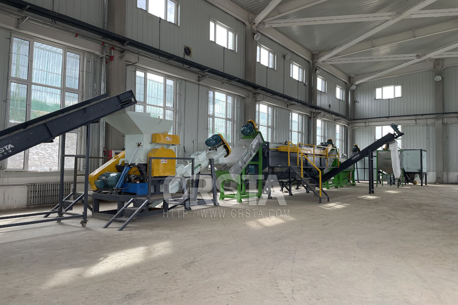 300KG/H在内蒙古自治区鄂尔多斯市一次性PP输液瓶破碎清洗分选生产线安装调试完成